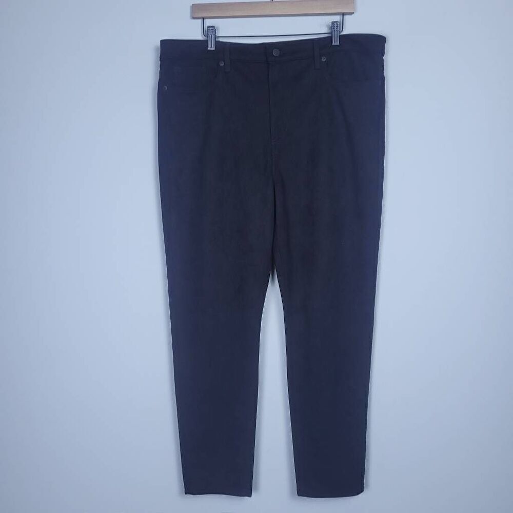 Banana Republic Womens 34/18 Faux Suede  High Rise Skinny Pants Black NWT